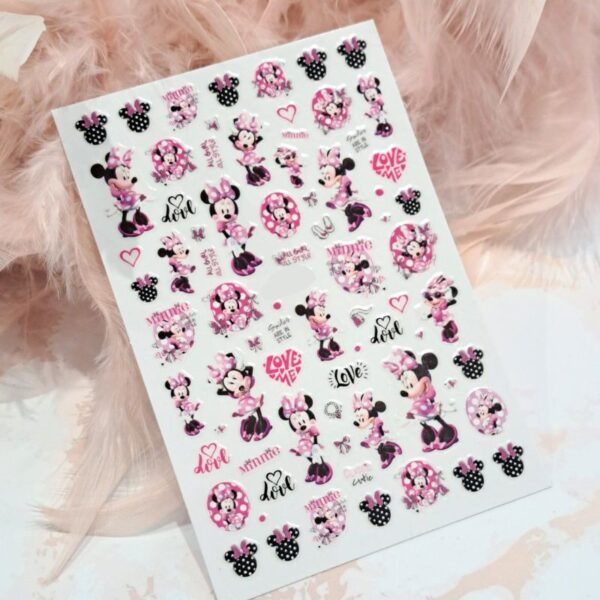Disney Minnie Mouse Valentine Nail Art Stickers Design 136
