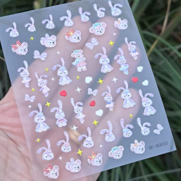 5D Easter Bunny Nail Stickers Teddy Bear Nail Art Stickers Design 138 - Image 2