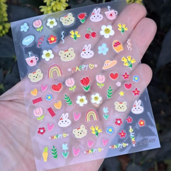 Easter Bunny Rabbit Nail Art Stickers Design 8409