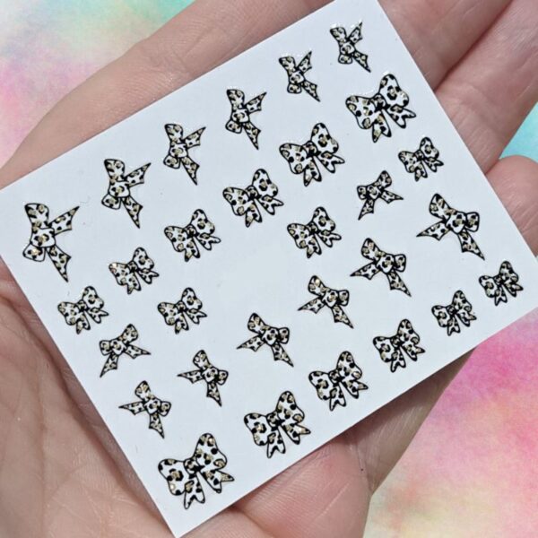 Glitter Bows Nail Art Stickers Design 877
