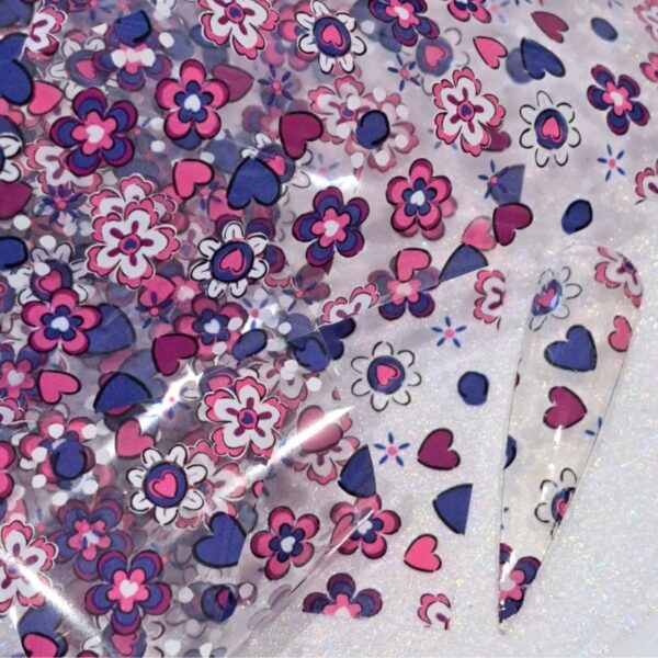 Hearts And Flowers Valentine Nail Art Transfer Foil