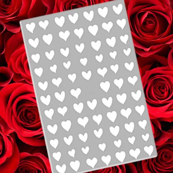 White Heart Nail Art Stickers Design 967
