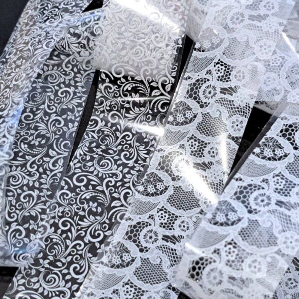 White Lace Pattern Transfer Foil Set B