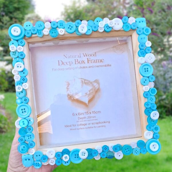 Button Deep Box Frames, Christening Gift, New Baby Arrival Gift, Nursery Decoration, Baby Photo Frames - Image 3