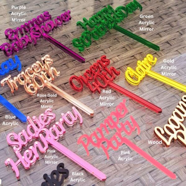 Personalised Cupcake Toppers, Personalised Cake Picks, Customised Baking Toppers, Named Party Cake Decorations - Image 4