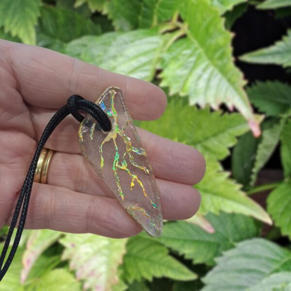 Decorated Sea Glass Pendant Necklace Design A