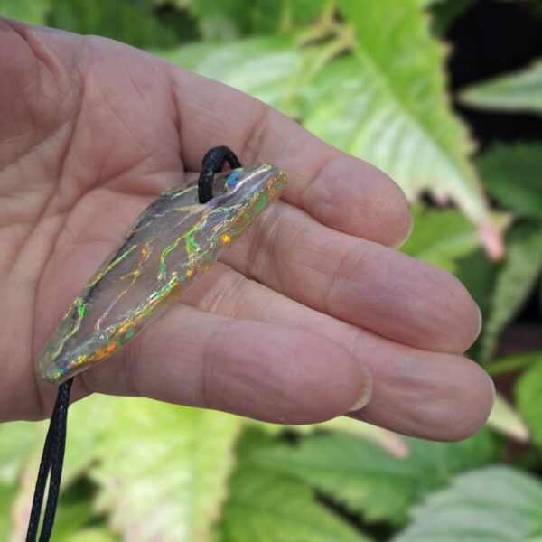 Genuine Hand Decorated Sea Glass Necklace Pendant, Unisex Hippy Necklace, Boho Surf Necklace, Jewellery Xmas Gift  Design A - Image 5