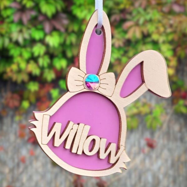 Easter Gift Tags, Personalised Easter Name Tags, Kids Easter Baubles, Named Easter Bunny Gift Tags, Easter Basket Tags - Image 4