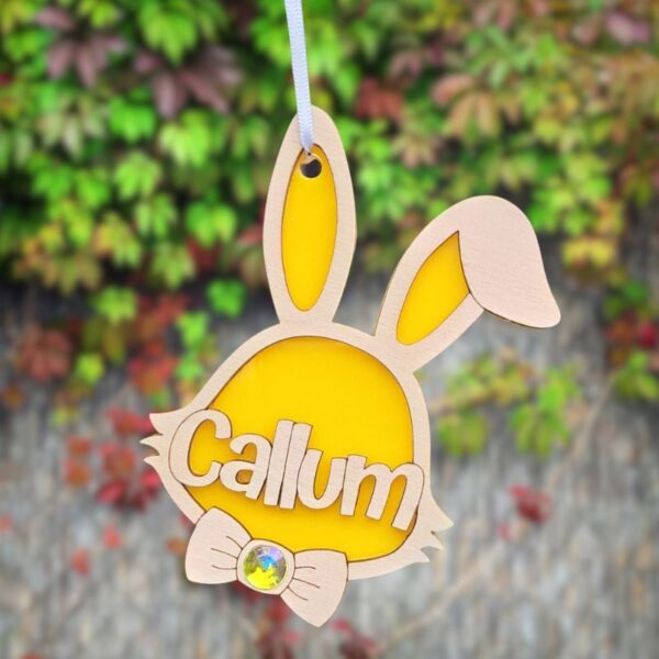 Easter Gift Tags, Personalised Easter Name Tags, Kids Easter Baubles, Named Easter Bunny Gift Tags, Easter Basket Tags - Image 2