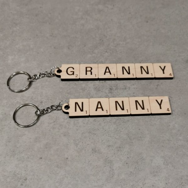 Personalised Scrabble Keyrings Mirror Acrylic Scrabble Tile Keychains - Image 11