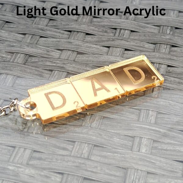 Personalised Scrabble Keyrings Mirror Acrylic Scrabble Tile Keychains - Image 2