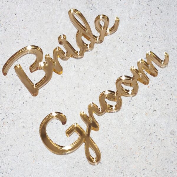 Acrylic Personalised Names, Wedding Place Names, Mirror Acrylic Cake Topper Names, Script Name Plaques - Image 7