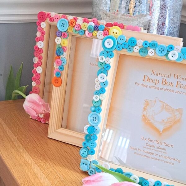 Button Deep Box Frames, Christening Gift, New Baby Arrival Gift, Nursery Decoration, Baby Photo Frames - Image 5