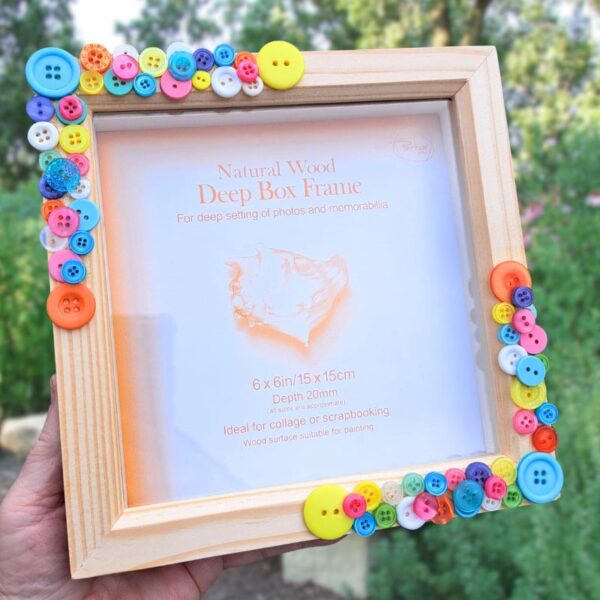 Button Deep Box Frames, Christening Gift, New Baby Arrival Gift, Nursery Decoration, Baby Photo Frames - Image 2