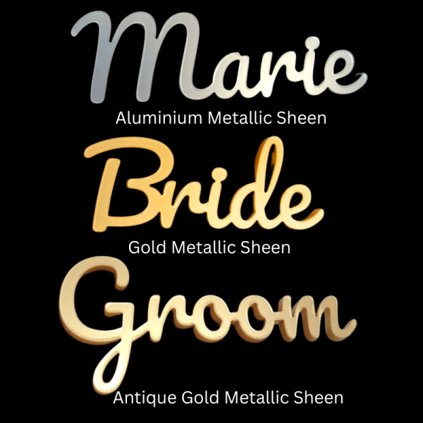 Acrylic Personalised Names, Wedding Place Names, Mirror Acrylic Cake Topper Names, Script Name Plaques - Image 6