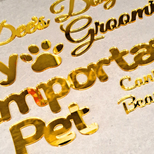 Acrylic Personalised Names, Wedding Place Names, Mirror Acrylic Cake Topper Names, Script Name Plaques - Image 5