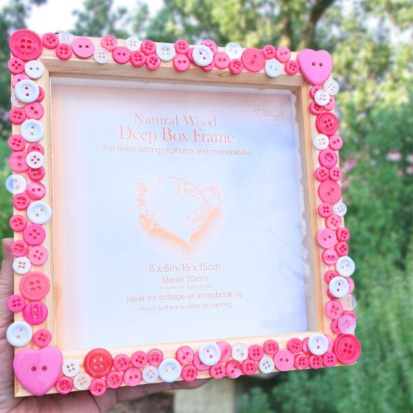 Button Deep Box Frames, Christening Gift, New Baby Arrival Gift, Nursery Decoration, Baby Photo Frames - Image 4
