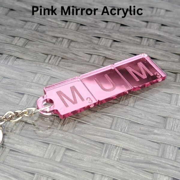 Personalised Scrabble Keyrings Mirror Acrylic Scrabble Tile Keychains - Image 4