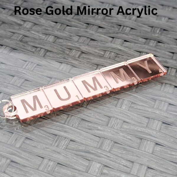 Personalised Scrabble Keyrings Mirror Acrylic Scrabble Tile Keychains - Image 6