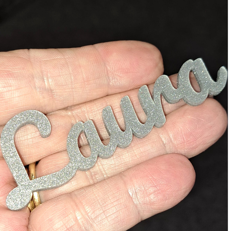 Acrylic Personalised Names, Wedding Place Names, Mirror Acrylic Cake Topper Names, Script Name Plaques - Image 3