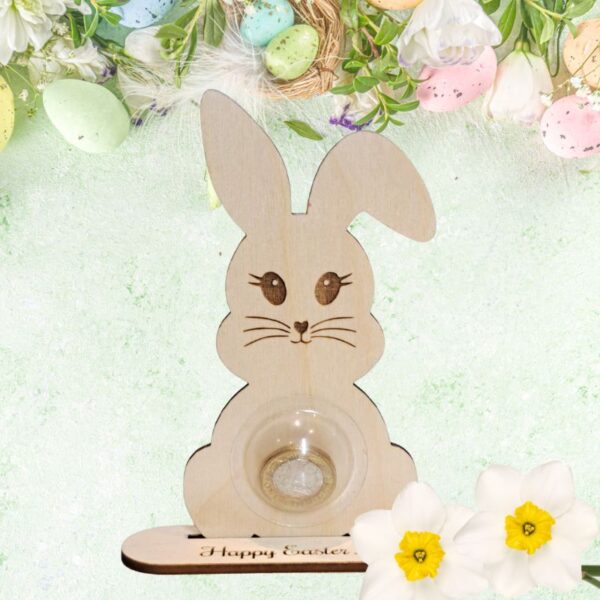 Personalised Easter Bunny Decoration Easter Gift Holder With Money Holder Shaker Dome - Image 6