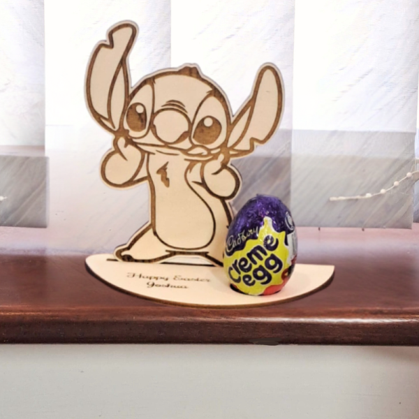 Disney Stitch Personalised Creme Egg Holder, Stitch Easter Egg Holder