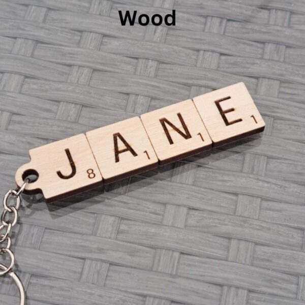 Personalised Scrabble Keyrings Mirror Acrylic Scrabble Tile Keychains - Image 3