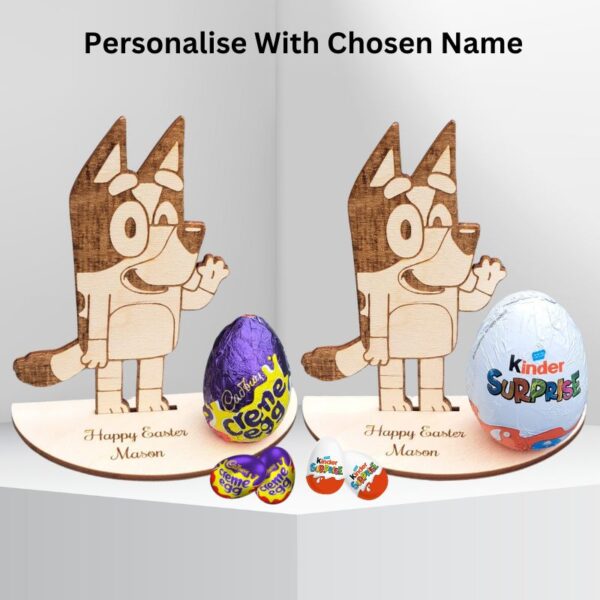 Bluey Personalised Creme Egg Holder, Personalised Bluey Easter Egg Holder, Bluey Kinder Egg Holder - Image 3