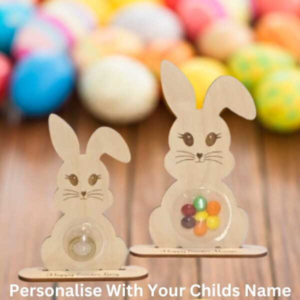 Personalised Easter Bunny Decoration Easter Gift Holder With Money Holder Shaker Dome - Image 7