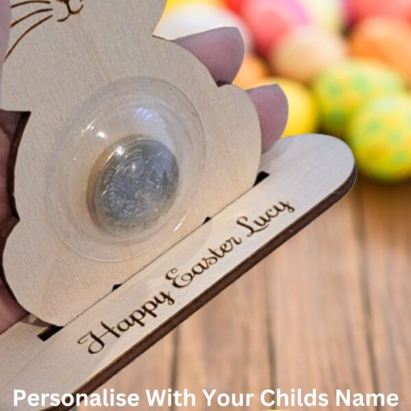 Personalised Easter Bunny Decoration Easter Gift Holder With Money Holder Shaker Dome - Image 5