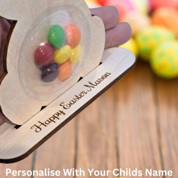 Personalised Easter Bunny Decoration Easter Gift Holder With Money Holder Shaker Dome - Image 3