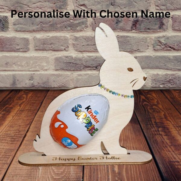 Kinder Egg Holder Personalised Easter Bunny Decoration Crystal Easter Egg Holder - Image 3