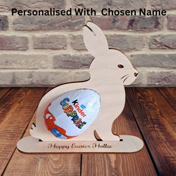 Kinder Egg Holder Personalised Easter Bunny Decoration Crystal Easter Egg Holder - Image 2