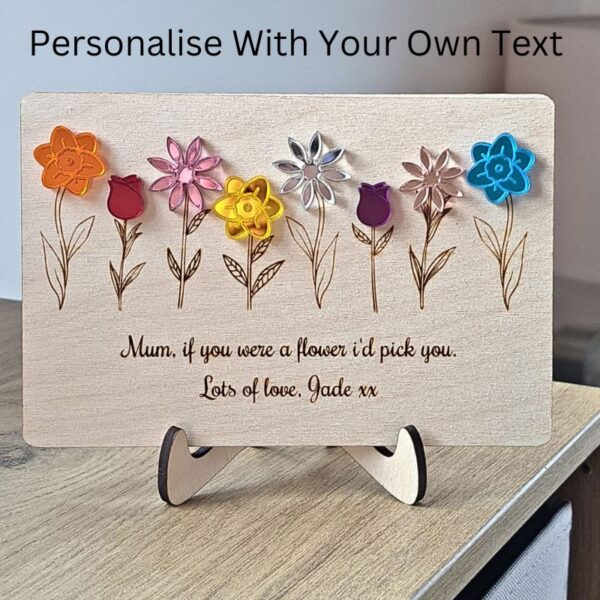Wooden Flower Plaque Design B