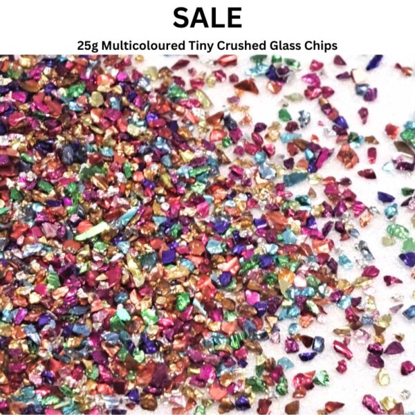 25g Multicoloured Tiny Crushed Glass Chips Craft, Resin And Nail Art