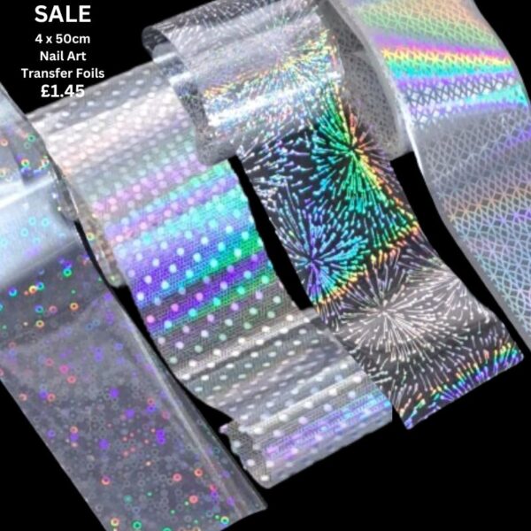 4 x 50cm Nail Art Transfer Foil Pattern And Dots Set 8