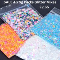 4 x 5g Packs Glitter Mixes Nail Art And Craft Glitter Bundle Set 14 (