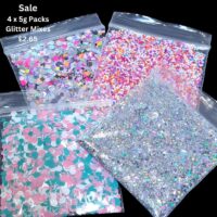 4 x 5g Packs Glitter Mixes Nail Art And Craft Glitter Bundle Set 17