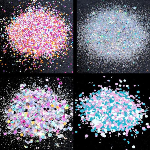 Glitter Mix Bundle, 4 x 5g Packs, Nail Art Glitters, Craft Glitter, Resin Glitter Mixes, Wax Melts Glitter Set 17 - Image 2