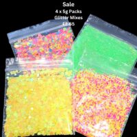 4 x 5g Packs Glitter Mixes Nail Art And Craft Glitter Bundle Set 19 (