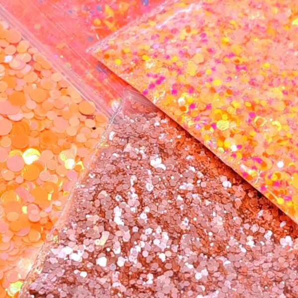 Orange Glitter Mixes, Nail Art Glitters, 4 x 5g Packs, Craft Glitter, Resin Glitter Mixes, Wax Melts Glitter, Set 20 Glitter Mix Bundle - Image 2