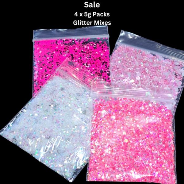 4 x 5g Packs Glitter Mixes Nail Art And Craft Glitter Bundle Set 21
