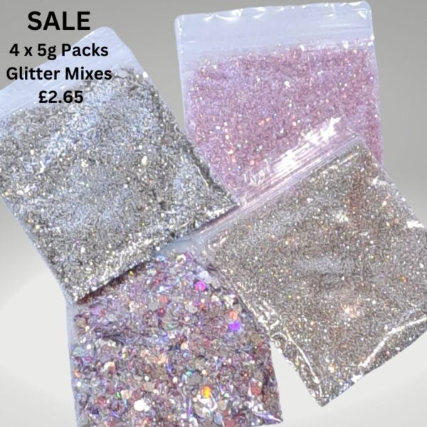 4 x 5g Packs Glitter Mixes Nail Art And Craft Glitter Bundle Set 24 (