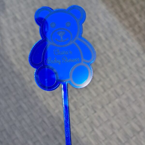 Baby Shower Drinks Stirrers, Personalised Drinks Stirrers, Party Stirrers, Personalised Teddy Bear Swizzle Sticks - Image 6