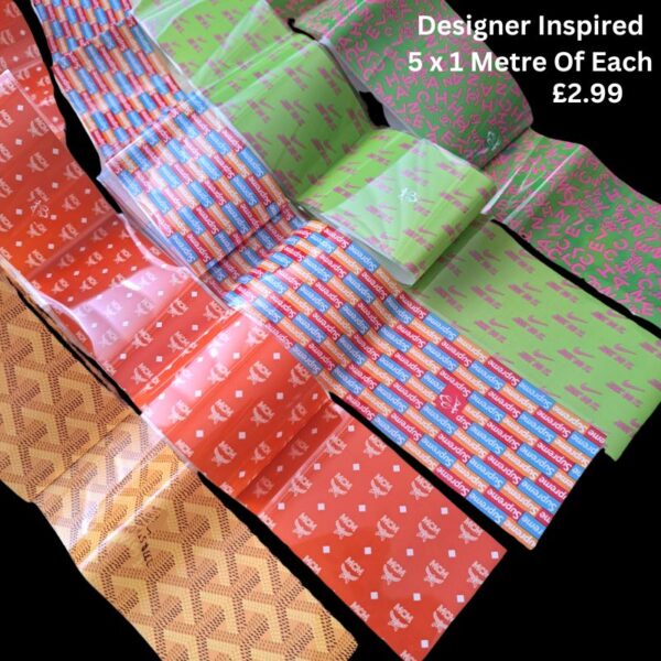 Designer Inspired Nail Art Transfer Foil 5 x 1 Metre Of Each