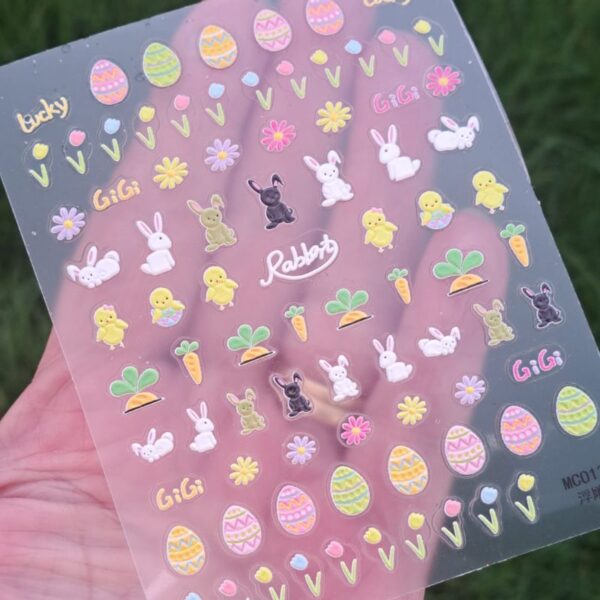 Easter Egg, Chic, Bunny And Flower Nail Art Stickers Design 120