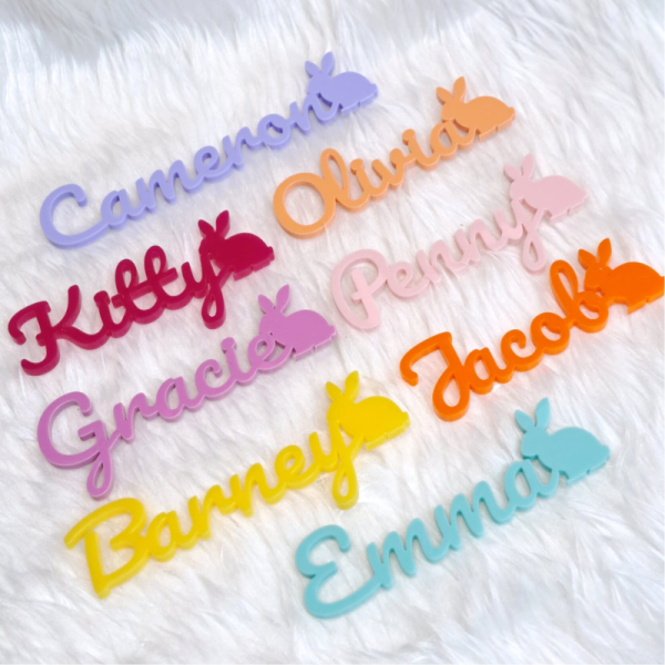 Easter Basket Gift Tags, Personalised Easter Names, Easter Bunny Place Names, Easter Cake Topper Names, Easter Basket Tags, Bunny Name Tags - Image 2