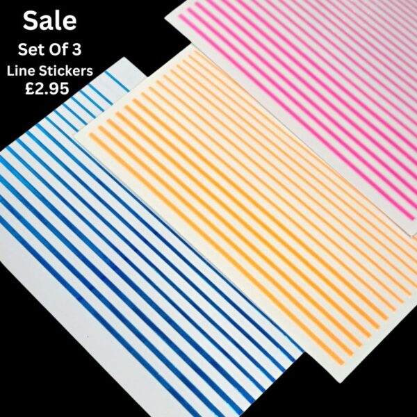 Chrome And Neon Flexible Line Nail Art Stickers Set 12