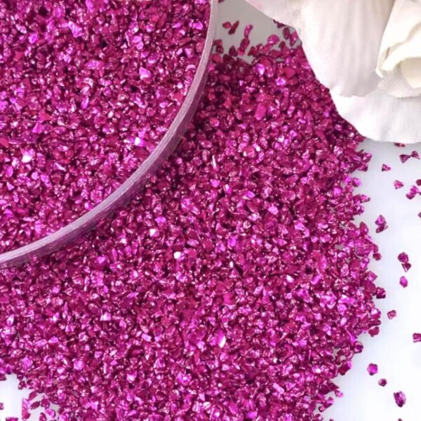 Fuchsia Tiny Crushed Glass Chips For Crafts, Resin And Nail Art 25g Pack Size