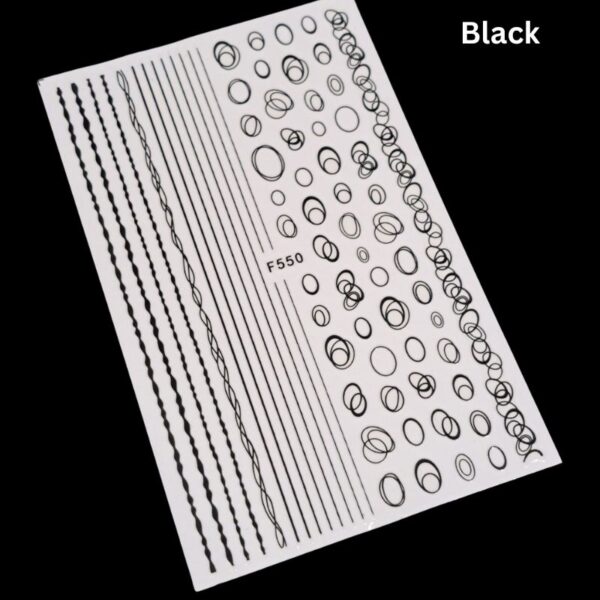 Geometry Scribble Line Stickers Black And Gold Set 10 - Image 3